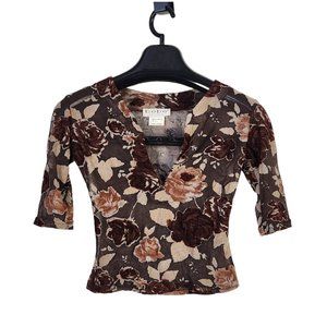 Bebe Moda Velvet and Sheer Vintage Top